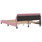 vidaXL Estructura de cama con cabecero de terciopelo rosa 160x200 cm vidaXL Estructura de cama con cabecero de terciopelo rosa 160x200 cm