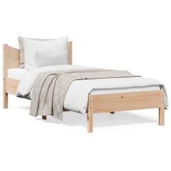 vidaXL Estructura de cama madera maciza de pino 90x190 cm