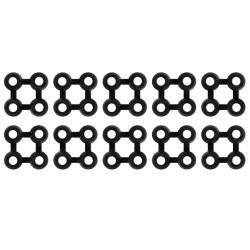 vidaXL Conectores de alfombra 10 unidades goma negro