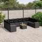 vidaXL Set de sofás de jardín 11 pzas y cojines ratán sintético negro vidaXL Set de sofás de jardín 11 pzas y cojines ratán sintético negro