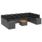 vidaXL Set de sofás de jardín 11 pzas y cojines ratán sintético negro vidaXL Set de sofás de jardín 11 pzas y cojines ratán sintético negro