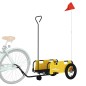 vidaXL Remolque para bicicletas hierro y tela Oxford amarillo vidaXL Remolque para bicicletas hierro y tela Oxford amarillo