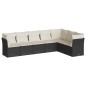 vidaXL Set de comedor de jardín 7 pzas y cojines ratán sintético negro vidaXL Set de comedor de jardín 7 pzas y cojines ratán sintético negro