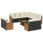 vidaXL Set de sofás de jardín 12 piezas cojines ratán sintético negro vidaXL Set de sofás de jardín 12 piezas cojines ratán sintético negro