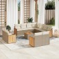 vidaXL Set de sofás de jardín 12 pzas y cojines ratán sintético marrón vidaXL Set de sofás de jardín 12 pzas y cojines ratán sintético marrón