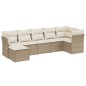 vidaXL Set sofás de jardín 7 piezas y cojines ratán sintético beige vidaXL Set sofás de jardín 7 piezas y cojines ratán sintético beige