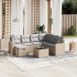 vidaXL Juego de sofás jardín con cojines beige mezcla 8 pzas ratán PE vidaXL Juego de sofás jardín con cojines beige mezcla 8 pzas ratán PE