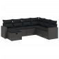 vidaXL Set de comedor de jardín 7 pzas y cojines ratán sintético negro vidaXL Set de comedor de jardín 7 pzas y cojines ratán sintético negro