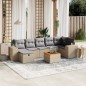 vidaXL Juego de sofás jardín con cojines beige mezcla 8 pzas ratán PE vidaXL Juego de sofás jardín con cojines beige mezcla 8 pzas ratán PE