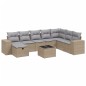 vidaXL Juego de sofás jardín con cojines beige mezcla 9 pzas ratán PE vidaXL Juego de sofás jardín con cojines beige mezcla 9 pzas ratán PE