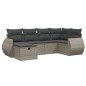 vidaXL Set de muebles de jardín 6 pzas y cojines ratán sintético gris vidaXL Set de muebles de jardín 6 pzas y cojines ratán sintético gris
