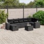 vidaXL Set de sofás de jardín 8 piezas y cojines ratán sintético negro vidaXL Set de sofás de jardín 8 piezas y cojines ratán sintético negro