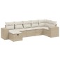 vidaXL Set sofás de jardín 7 piezas y cojines ratán sintético beige vidaXL Set sofás de jardín 7 piezas y cojines ratán sintético beige