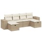 vidaXL Juego de sofás jardín con cojines 6 pzas ratán sintético beige vidaXL Juego de sofás jardín con cojines 6 pzas ratán sintético beige