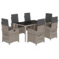 vidaXL Set comedor jardín 7 pzas y cojines ratán sintético gris vidaXL Set comedor jardín 7 pzas y cojines ratán sintético gris