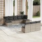 vidaXL Set de sofás de jardín 10 pzas con cojines ratán sintético gris vidaXL Set de sofás de jardín 10 pzas con cojines ratán sintético gris