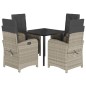 vidaXL Set comedor de jardín 5 pzas cojines ratán sintético gris claro vidaXL Set comedor de jardín 5 pzas cojines ratán sintético gris claro