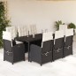 vidaXL Set de comedor de jardín 9 pzas y cojines ratán sintético negro vidaXL Set de comedor de jardín 9 pzas y cojines ratán sintético negro