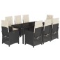 vidaXL Set de comedor de jardín 9 pzas y cojines ratán sintético negro vidaXL Set de comedor de jardín 9 pzas y cojines ratán sintético negro
