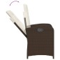 vidaXL Set comedor de jardín 3 piezas y cojines ratán sintético marrón vidaXL Set comedor de jardín 3 piezas y cojines ratán sintético marrón