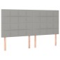 vidaXL Cama box spring colchón y luces LED tela gris claro 180x200 cm