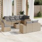 vidaXL Set de sofás de jardín 9 pzas con cojines ratán sintético beige