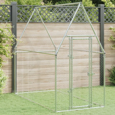 vidaXL Jaula para gallinas acero galvanizado plateado 200x100x190 cm