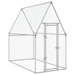 vidaXL Jaula para gallinas acero galvanizado plateado 200x100x190 cm