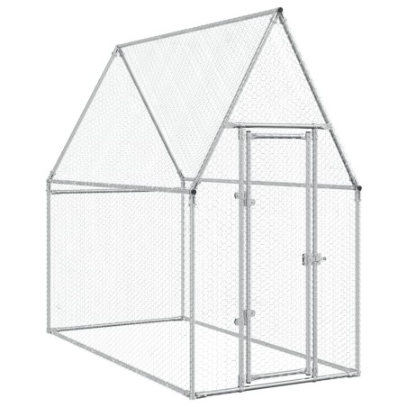 vidaXL Jaula para gallinas acero galvanizado plateado 200x100x190 cm