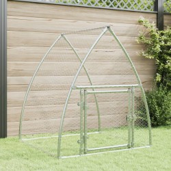 vidaXL Jaula para gallinas acero galvanizado plateado 100x105x120 cm