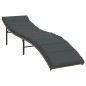 vidaXL Tumbona con cojín ratán sintético gris 55x199x50 cm vidaXL Tumbona con cojín ratán sintético gris 55x199x50 cm