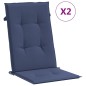 vidaXL Cojines para silla con respaldo alto 2 uds tela azul marino vidaXL Cojines para silla con respaldo alto 2 uds tela azul marino