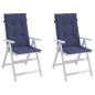 vidaXL Cojines para silla con respaldo alto 2 uds tela azul marino vidaXL Cojines para silla con respaldo alto 2 uds tela azul marino