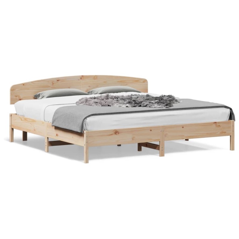 vidaXL Estructura de cama con cabecero madera maciza de pino 200x200cm vidaXL Estructura de cama con cabecero madera maciza de pino 200x200cm