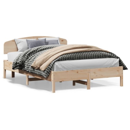 vidaXL Estructura de cama con cabecero madera maciza pino 160x200 cm