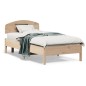 vidaXL Estructura de cama con cabecero madera maciza pino 75x190 cm vidaXL Estructura de cama con cabecero madera maciza pino 75x190 cm
