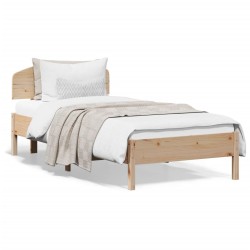 vidaXL Estructura de cama con cabecero madera maciza pino 100x200 cm