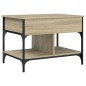 vidaXL Mesa de centro madera ingeniería metal roble Sonoma 70x50x50 cm