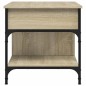vidaXL Mesa de centro madera ingeniería metal roble Sonoma 70x50x50 cm