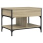vidaXL Mesa de centro madera ingeniería metal roble Sonoma 70x50x50 cm