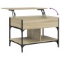vidaXL Mesa de centro madera ingeniería metal roble Sonoma 70x50x50 cm
