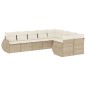 vidaXL Set de sofás de jardín 9 pzas con cojines ratán sintético beige vidaXL Set de sofás de jardín 9 pzas con cojines ratán sintético beige