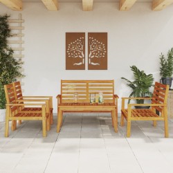 vidaXL Juego de muebles de jardín 5 pzas madera maciza de acacia
