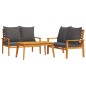vidaXL Set de muebles para jardín 3 piezas con cojines madera acacia vidaXL Set de muebles para jardín 3 piezas con cojines madera acacia