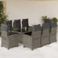 vidaXL Set comedor jardín 9 pzas y cojines ratán sintético gris vidaXL Set comedor jardín 9 pzas y cojines ratán sintético gris