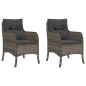 vidaXL Sillones de jardín con cojines 2 uds ratán sintético gris vidaXL Sillones de jardín con cojines 2 uds ratán sintético gris