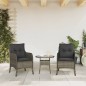 vidaXL Sillones de jardín con cojines 2 uds ratán sintético gris vidaXL Sillones de jardín con cojines 2 uds ratán sintético gris