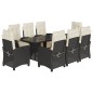 vidaXL Set de comedor de jardín 9 pzas y cojines ratán sintético negro vidaXL Set de comedor de jardín 9 pzas y cojines ratán sintético negro