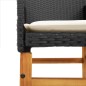 vidaXL Sillas de jardín con cojín 2 uds ratán PE negro y madera acacia vidaXL Sillas de jardín con cojín 2 uds ratán PE negro y madera acacia