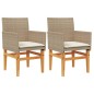 vidaXL Sillas de jardín con cojín 2 uds ratán PE beige y madera acacia vidaXL Sillas de jardín con cojín 2 uds ratán PE beige y madera acacia